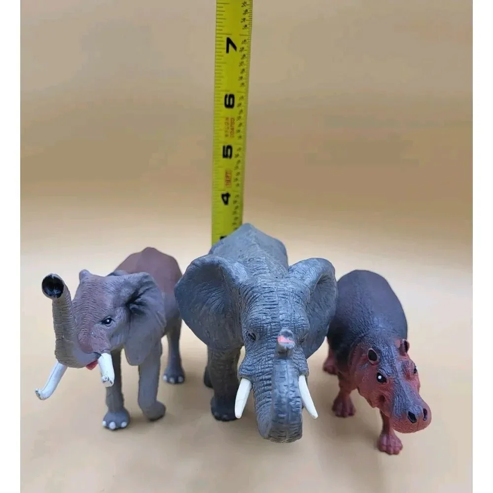Lot Of 3 Animal Figures‎ Elephants And Hippo